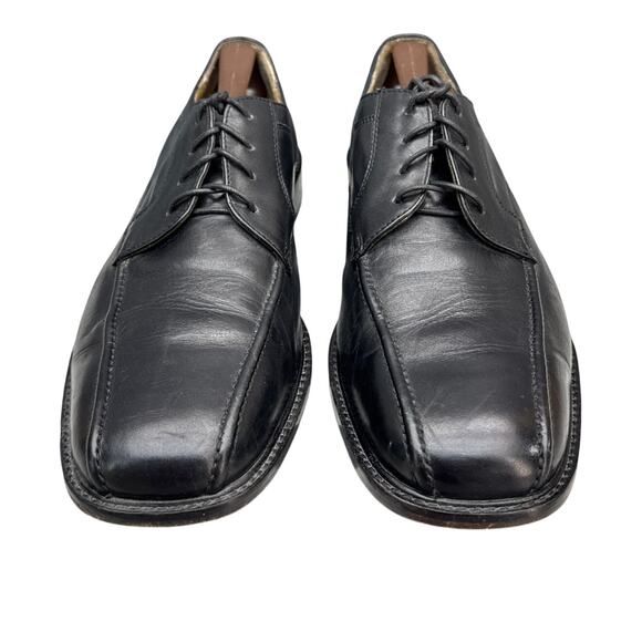 Brass Boot Vintage Black Leather Square Toe Lace Up Oxford Dress Shoe Men 11 - Picture 2 of 8